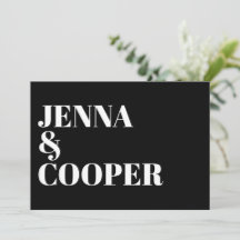 Mariage Moderne Rétro avec Typographie Gras en Noi