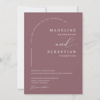 Invitation Mariage Moderne Romantique Arche Photo Violet Pous