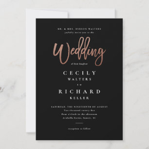 Invitation Mariage Moderne Rose Gold