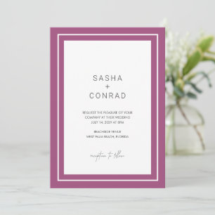 Invitation Mariage moderne Sasha Mauve