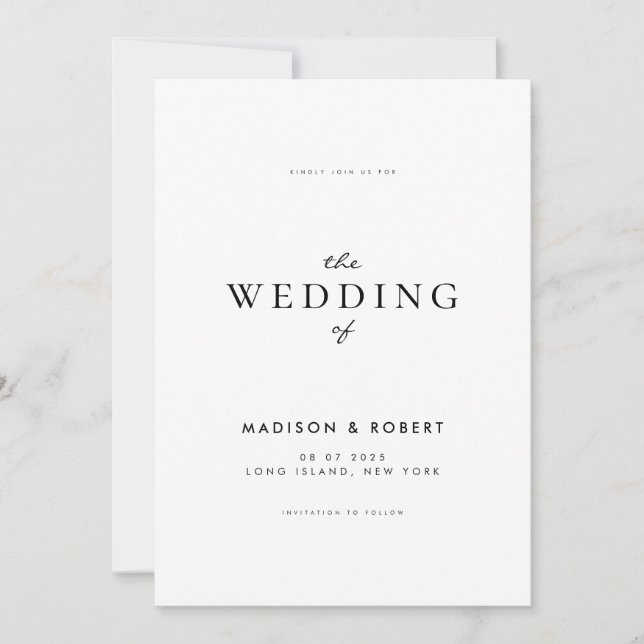 Invitation Mariage moderne simple (Devant)