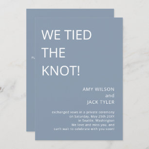 Invitation Mariage moderne simple Dusty Blue