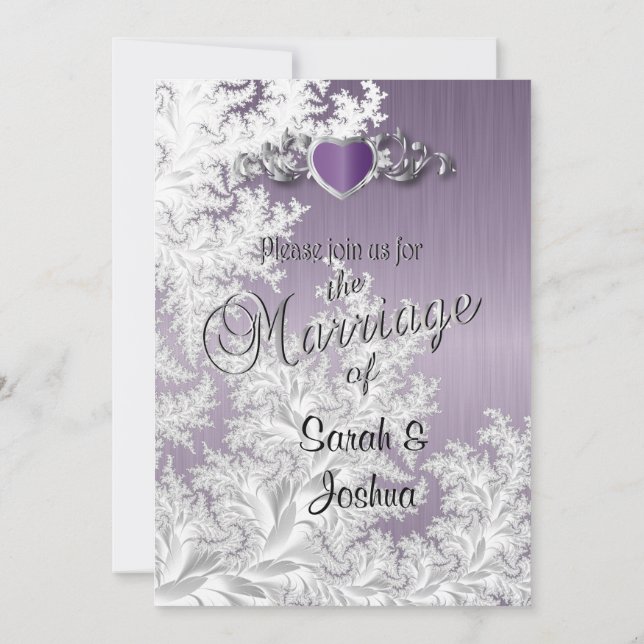 Invitation Mariage moderne tendance dans un Amethyst Purple D (Dos)