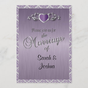 Invitation Mariage moderne tendance dans un Amethyst Purple D