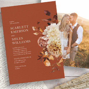 Invitation Mariage Moderne Terracotta d'Automne