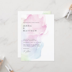 Invitation Mariage moderne transparent en soie