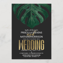 Mariage moderne Tropical Suisse feuille d'or au fr