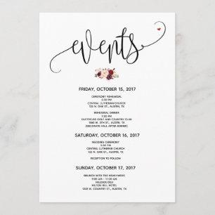 Invitation Mariage moderne Welcome and Itinerary card v23