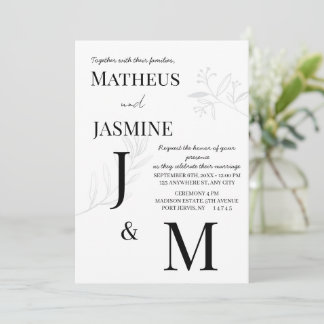 Invitation Mariage Monochrome Allemand Und Script