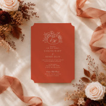 Mariage Monogramme Citrouille Terracotta