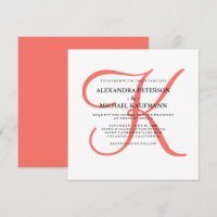 Mariage monogramme de corail classique