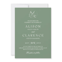 Mariage Monogramme de luxe Sage Green
