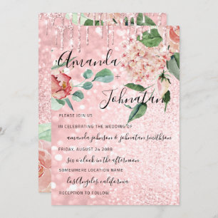 Invitation Mariage Monogramme Drives Florals Mint Parties sci
