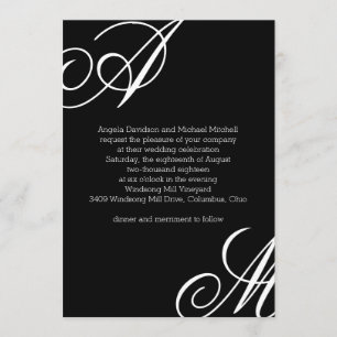 Invitation Mariage Monogramme Edge moderne