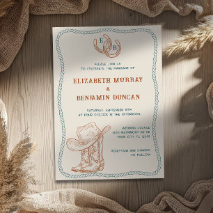 Invitation Mariage Monogramme Fer à Cheval Occidental Sarcell