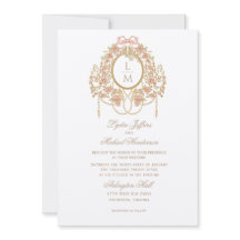 Mariage Monogramme Rose Rococo Français