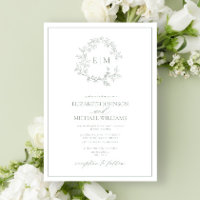 Mariage Monogramme vert Sage moderne