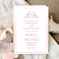 Mariage monographique chic Saumon rose 