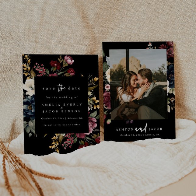 Invitation Mariage Moody Enregistrer La Date Papeterie (Créateur téléchargé)