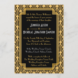 Invitation Mariage Motif Art déco de diamants géométriques