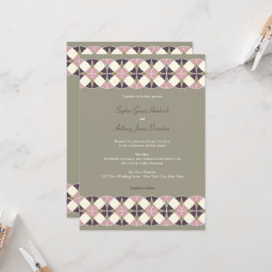 Invitation Mariage Motif Art déco rétro Vintage élégant