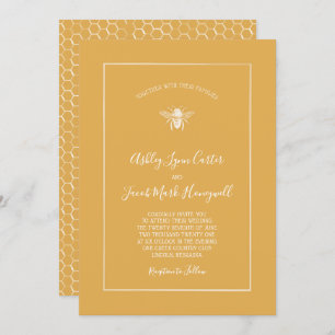 Invitation Mariage Motif Golden Honeypeb