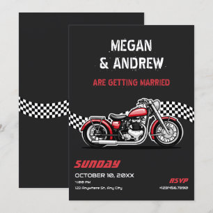 Invitation Mariage moto classique