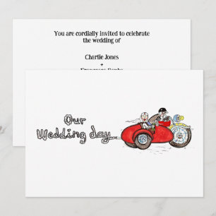 Invitation Mariage moto et side-car 