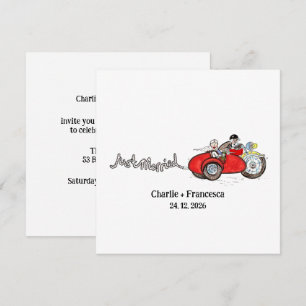 Invitation Mariage moto et side-car soir