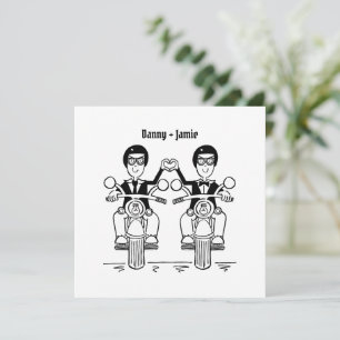 Invitation Mariage motocyclette Grooms