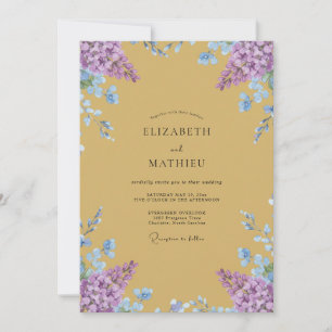 Invitation Mariage Moutarde Améthyste Wisteria