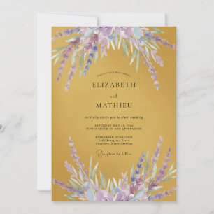 Invitation Mariage Moutarde Lilas Wisteria