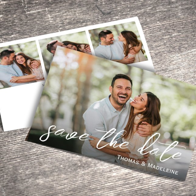 Invitation Mariage multi-Modèle photo Enregistrer la date (Wedding save-the-date photo card with a scannable QR code. )
