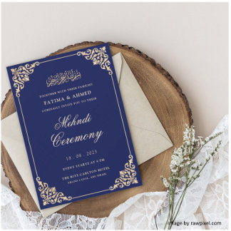 Invitation Mariage musulman musulman musulman de la marine Me