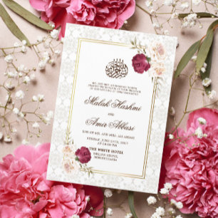 Invitation Mariage musulman musulman musulman orné d'or