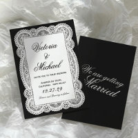 Mariage napperon noir blanc dentelle vintage