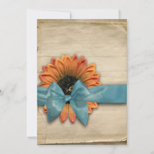 Invitation Mariage naturel biologique de tournesol simple