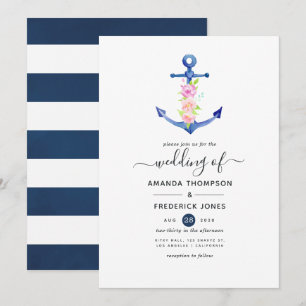 Invitation Mariage nautique aquarelle