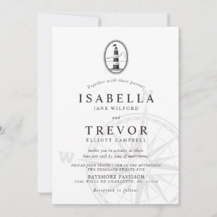 Invitation Mariage nautique du phare noir
