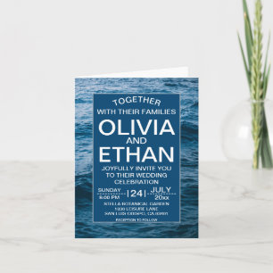 Invitation Mariage nautique moderne en bleu marine