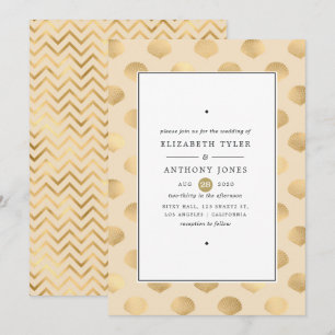 Invitation Mariage Nautique Or