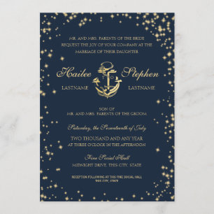 Invitation Mariage Nautique Starry Sky