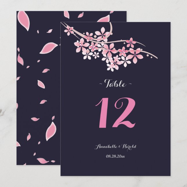 Invitation Mariage naval à la table florale blanche et rose s (Devant / Derrière)