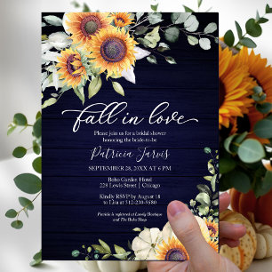 Invitation Mariage naval bleu Citrouille et verdure Tomber Do