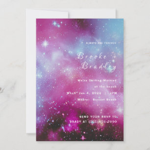 Invitation Mariage nébuleuse magenta vibrant