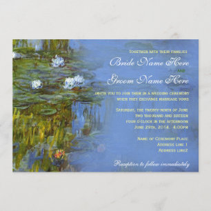 Invitation mariage nénuphar vintage Claude Monet