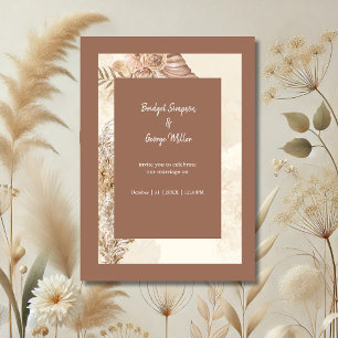 Invitation Mariage Neutre Chic Boho Raffiné