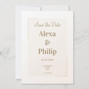 Invitation Mariage neutre minimaliste beige