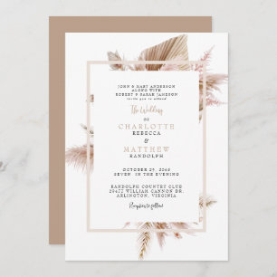 Invitation Mariage neutre Pampas