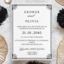 Mariage Nœud Celtique Noir Blanc